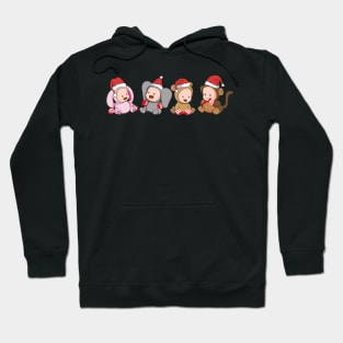 Pets With Santa Hats Cute Christmas Hoodie